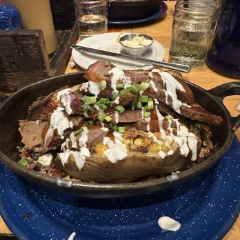 The Desoto Grill - Loaded potato with brisket - Barbeque Near Me - Kalispell, Montana The Desoto Grill - Loaded potato with brisket - Barbeque Near Me - Kalispell, Montana
