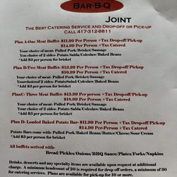 The Bar B Q Joint - Catering menu