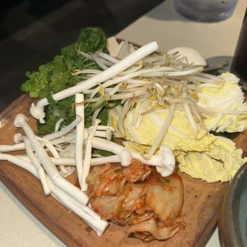 Soupleaf Hot Pot - Veggies on its own dish @nhueats_ - Hot Pot Near Me - Austin, Texas