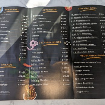 J & J Mex-Taqueria - Menu as of 8/2023 - Tacos Near Me - Mount Rainier, Maryland