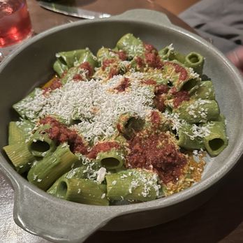 Cafe Deux - Spicy Spinach Basil Rigatoni (vg, gf*, v*) - Cafes Near Me - Harrison, New York Cafe Deux - Spicy Spinach Basil Rigatoni (vg, gf*, v*) - Cafes Near Me - Harrison, New York