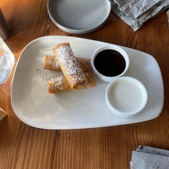 Gingergrass - Fried Banana Spring Rolls with Coconut Cream and Chocolate Dipping Sauces - Vietnamese Near Me - Los Angeles, California