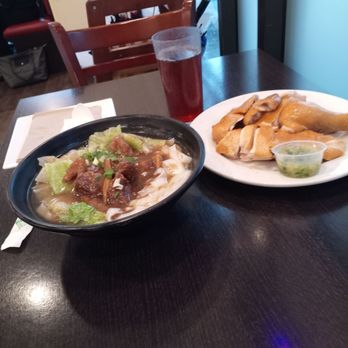 Sandy's Cafe - Tendon noodle with ginger chicken. - Cantonese Near Me - Honolulu, Hawaii