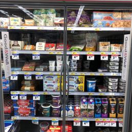 a refrigerator with food in it
