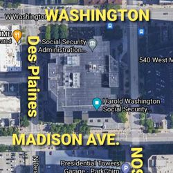 Harold Washington Social Security Center - It has an Washington address but you can take the no. 20 Madison CTA BUS PLUS #60 #124 & #157 ? Google maps is Such a Wonder !!!!