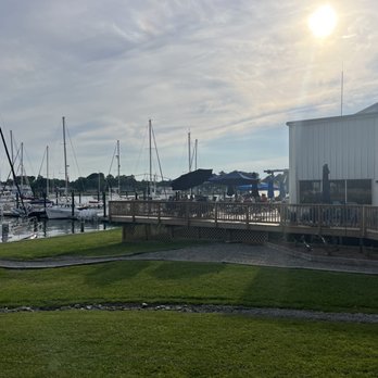 Deltaville Tap & Raw Bar - View of the deck. - Seafood Near Me - Deltaville, Virginia