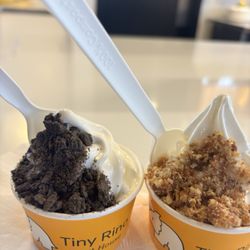Soft served with one topping
