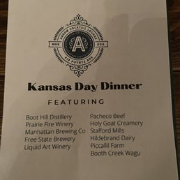 Kansas Day dinner menu Kansas Day dinner menu