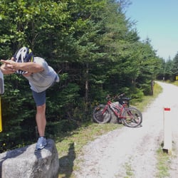 St. Margaret's Bay Rails to Trails - Don't mind the silly man doing yoga, the trails are smooth and flat like this throughout.