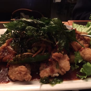 Nine & Nine Thai Kitchen - omg! Why I haven't try this before. Spicy battered cat fish. Must try!! - Thai Near Me - Pasadena, California Nine & Nine Thai Kitchen - omg! Why I haven't try this before. Spicy battered cat fish. Must try!! - Thai Near Me - Pasadena, California