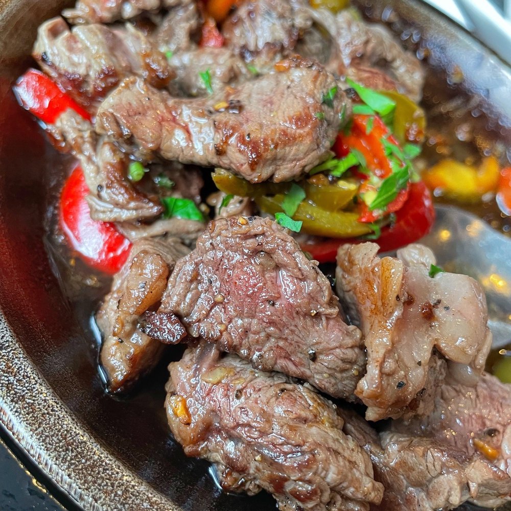 Basque Tapas Bar - Filet mignon tips with spicy peppers - Tapas Bars Near Me - Piermont, New York Basque Tapas Bar - Filet mignon tips with spicy peppers - Tapas Bars Near Me - Piermont, New York