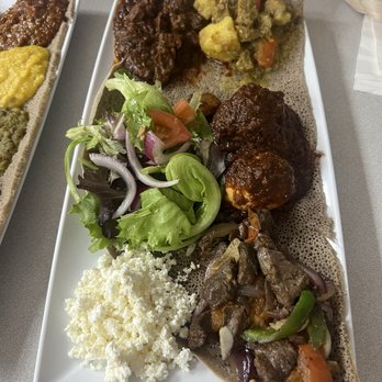 Tiru Ethiopian Restaurant - Tiru Special meat platter for two - Ethiopian Near Me - Lincoln, Nebraska