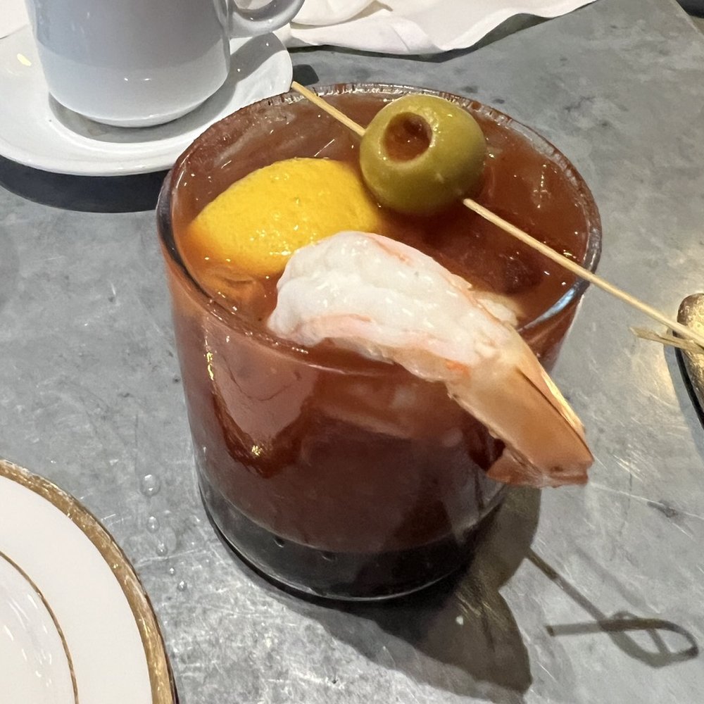 Not the best Bloody Mary I have ever had by a long shot. The rubbery shrimp didn't help. Not the best Bloody Mary I have ever had by a long shot. The rubbery shrimp didn't help.
