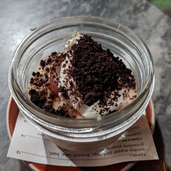 Barbuzzo - Salted caramel budino with dark chocolate crust, vanilla bean caramel & sea salt - Mediterranean Near Me - Philadelphia, Pennsylvania