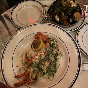 Sottise - Lobster thermidore and steamed mussels, get an extra baguette to soak up all the broth! - French Near Me - Phoenix, Arizona