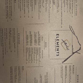 Elements Bar & Lounge - Menu in 5th floor lounge - Cocktail Bars Near Me - San Francisco, California
