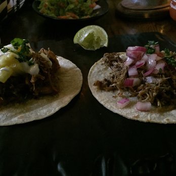 Don Taco - Al pastor taco on left, carnitas taco on right - Mexican Near Me - Alexandria, Virginia Don Taco - Al pastor taco on left, carnitas taco on right - Mexican Near Me - Alexandria, Virginia