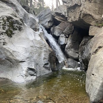 Heart Rock - The waterfall from the bottom. The water was pretty deep and super clear. - Hiking Near Me - Crestline, California