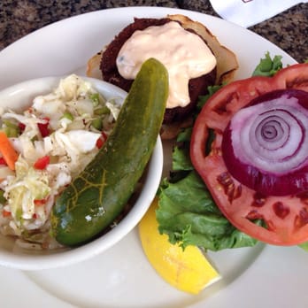 Fanizzi's - Crab cake sandwich with coleslaw - New American Near Me - Provincetown, Massachusetts Fanizzi's - Crab cake sandwich with coleslaw - New American Near Me - Provincetown, Massachusetts