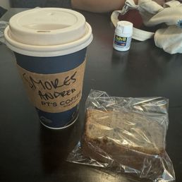 S'mores latte, chocolate chip banana bread S'mores latte, chocolate chip banana bread