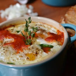 Chef Michael Noyes - Baked egg florentine.
