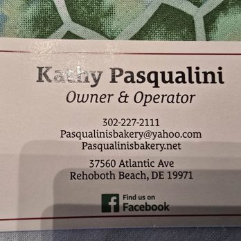 Pasqualini's Bakery - Contact info and location - Bakeries Near Me - Rehoboth Beach, Delaware