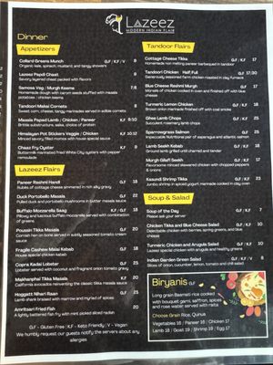 Menu photo 2 Lazeez Modern Indian Flair Charlottesville, VA Menu photo 2 Lazeez Modern Indian Flair Charlottesville, VA