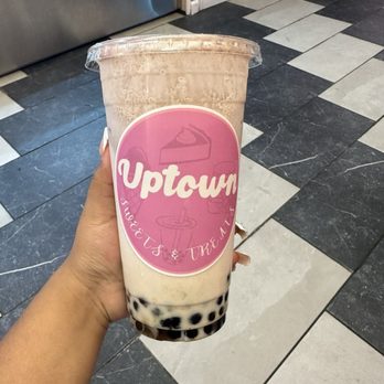 Uptown Sweets & Treats - Horchata milk tea with brown boba - Coffee & Tea Near Me - Columbus, Georgia Uptown Sweets & Treats - Horchata milk tea with brown boba - Coffee & Tea Near Me - Columbus, Georgia