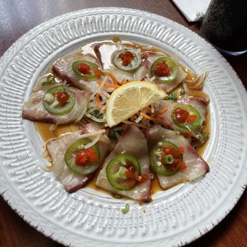 Ginza Sushi - hamachi carpacchio, lil spicy! $19.95 now? - Sushi Bars Near Me - Honolulu, Hawaii Ginza Sushi - hamachi carpacchio, lil spicy! $19.95 now? - Sushi Bars Near Me - Honolulu, Hawaii