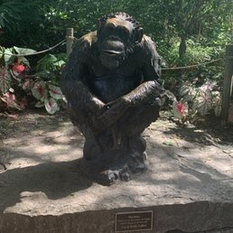A chimpanzee statue.