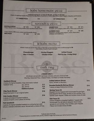 Menu photo 1 Bubs Irish Pub Germantown, WI Menu photo 1 Bubs Irish Pub Germantown, WI