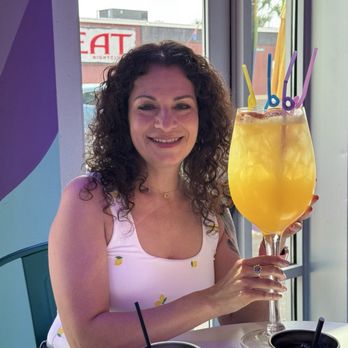Ay Que Chula - Birthday girl and her "Big Ass Mimosa". Ay Que Chula has a vast array of fun sized drinks and flights!!! - Wine Bars Near Me - San Antonio, Texas Ay Que Chula - Birthday girl and her "Big Ass Mimosa". Ay Que Chula has a vast array of fun sized drinks and flights!!! - Wine Bars Near Me - San Antonio, Texas