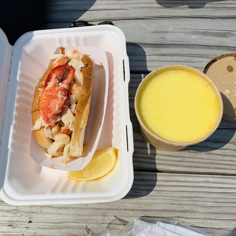 Lobster roll and fish chowder.