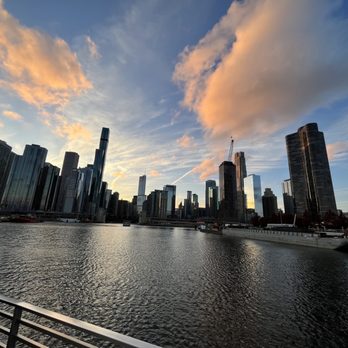 Odyssey Chicago River - chicago skyline at sunset - American Near Me - Chicago, Illinois Odyssey Chicago River - chicago skyline at sunset - American Near Me - Chicago, Illinois