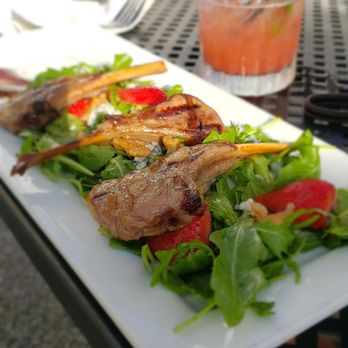 Cafe Mirage - Lamb chop salad and strawberry basil mule. - New American Near Me - Ocean City, Maryland