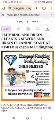 Diamond Plumbing and Drain Cleaning