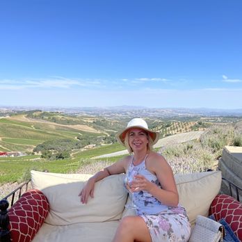 DAOU Vineyards - Me enjoying my Rose with a picturesque view - Wineries Near Me - Paso Robles, California