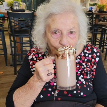 Vernona Gourmet Restaurant - Mom and her hot chocolate with homemade whipped cream - Hungarian Near Me - Bradenton, Florida Vernona Gourmet Restaurant - Mom and her hot chocolate with homemade whipped cream - Hungarian Near Me - Bradenton, Florida