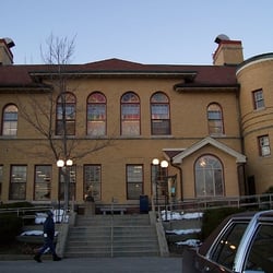 Reading Public Library - View of the entrance from the parking lot