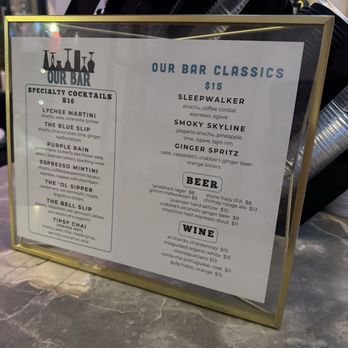 Our Bar - Menu - Cocktail Bars Near Me - Brooklyn, New York