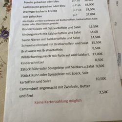 Restaurant Forellengut Herzberger - Speisenkarte