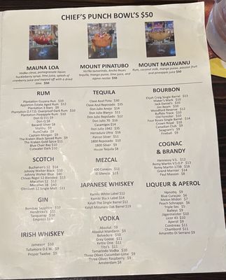 Menu photo 5 Chief’s Da Tiki Bar Bonita, CA Menu photo 5 Chief’s Da Tiki Bar Bonita, CA