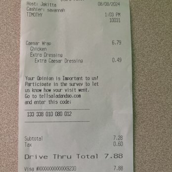 Salad and Go - Chicken wrap with small charge for extra Caesar dressing. - Salad Near Me - San Antonio, Texas Salad and Go - Chicken wrap with small charge for extra Caesar dressing. - Salad Near Me - San Antonio, Texas