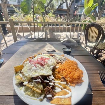 Fire Up Grill - Chilaquiles with asada - Bars Near Me - Riverside, California