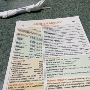 Boone Bagelry - Menu - Bagels Near Me - Boone, North Carolina