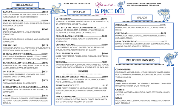 Menu photo 2 La Place Deli Carlsbad, CA Menu photo 2 La Place Deli Carlsbad, CA