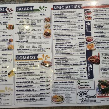Azul Tequila - Menu 2/2 - Mexican Near Me - Valencia, California