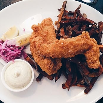 Carambola - Their version of fish and chips. The fish was cooked to a tender, crisp perfection. Without being at all greasy. Fries, burnt and bitter! - Modern European Near Me - Hudson, Quebec Carambola - Their version of fish and chips. The fish was cooked to a tender, crisp perfection. Without being at all greasy. Fries, burnt and bitter! - Modern European Near Me - Hudson, Quebec