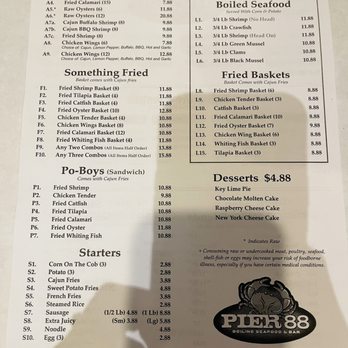 Pier 88 Boiling Seafood & Bar - Menu (July 2022) - Seafood Near Me - Chesapeake, Virginia