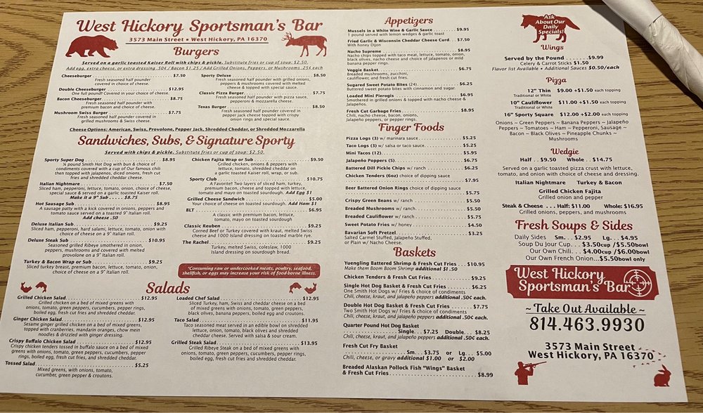 SPORTSMANS Updated August 2024 Main St, West Hickory, Pennsylvania